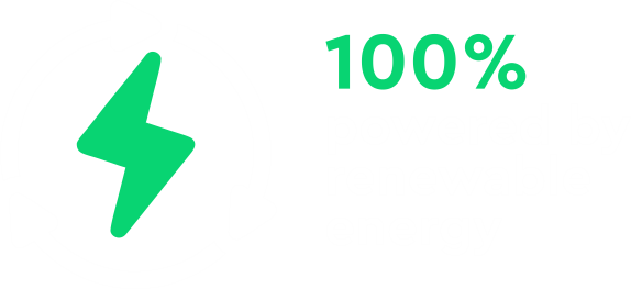 Powered by renewable energy